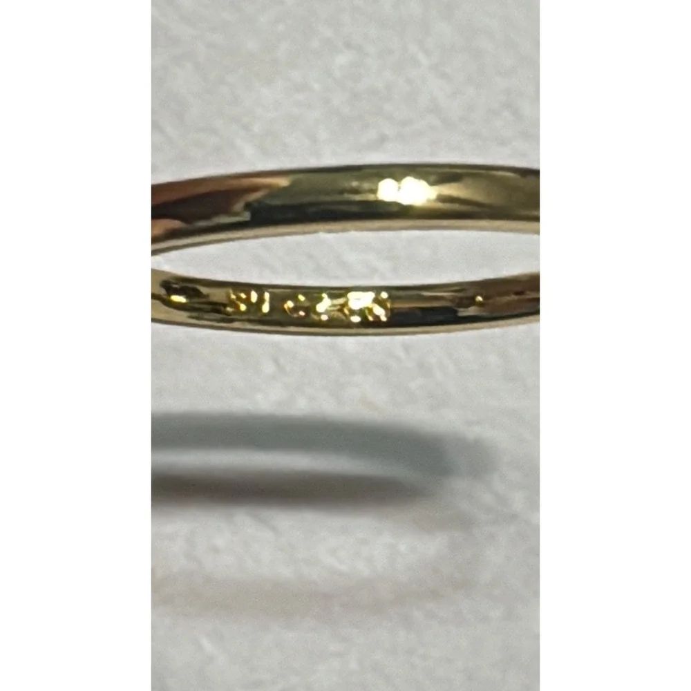 Gold Tone round Cubic Zirconia CZ Solitaire Ring Clear stone 4 prong Size 7
